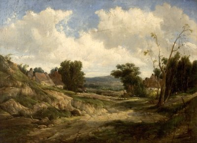 Landscape with Cottages by Alfred Gomersal Vickers