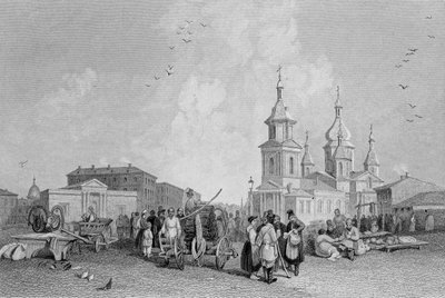The Haymarket, St. Petersburg, engraved by W. Chevalier by Alfred Gomersal Vickers