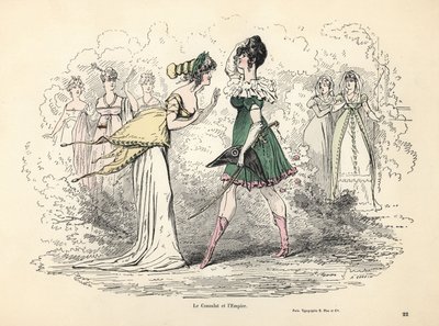 Caricature of Costumes of the Consulate and First Empire, France by Alfred Grevin