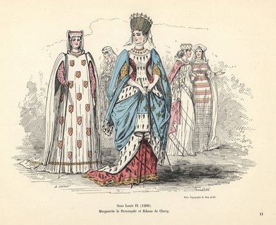 Costumes of Margaret of Provence and Rikaus of Claroy by Alfred Grevin