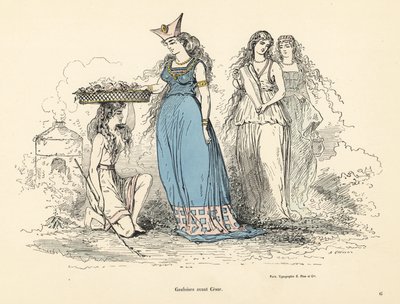 Costumes of women of Gaul before the Roman invasion by Alfred Grevin