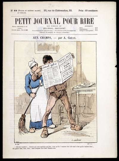Man reading a newspaper by Alfred Grevin