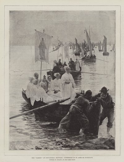 The Pardon at Concarneau, Brittany, Sisterhood of St Anne de Fouesnant by Alfred Guillou