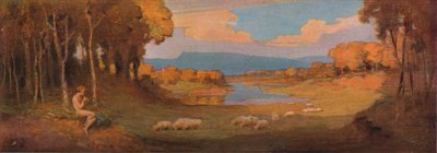 Decorative Panel for a Rosewood Piano, 1903 by Alfred Hartley