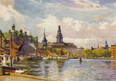 Denmark: Copenhagen, Christiansborg Castle by Alfred Heaton Cooper