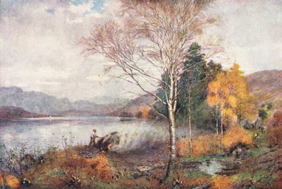 Lake District: Charcoal-Burners, Coniston Lake by Alfred Heaton Cooper