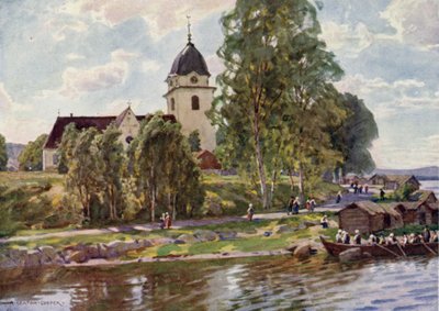 Sunday at Rattvik, Dalecarlia by Alfred Heaton Cooper