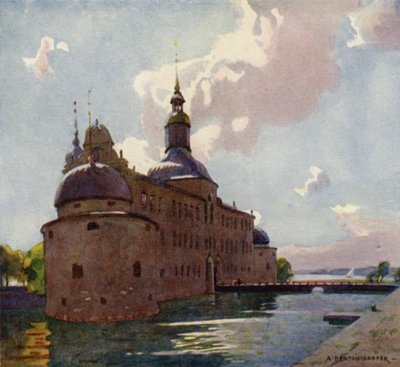 Vadstena Castle, Lake Vattern by Alfred Heaton Cooper