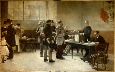 Universal Suffrage: A Polling Station in 1891 (1891) by Alfred Henri Bramtot