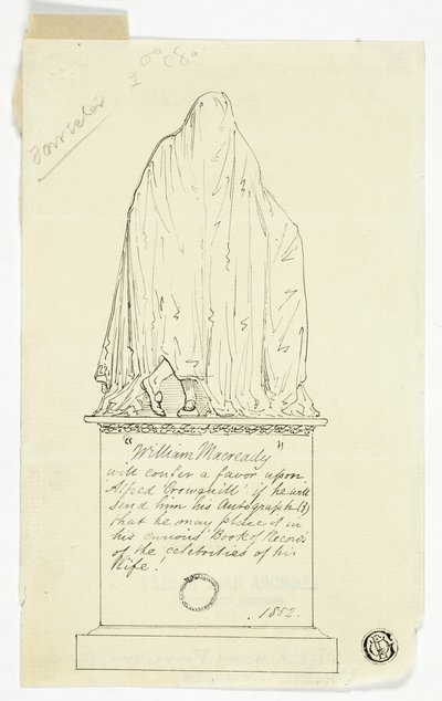 Visiting Card with Draped Monument, Artist