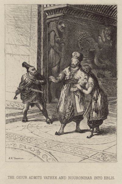The Giour admits Vathek and Nouronihar into Eblis by Alfred Holst Tourrier