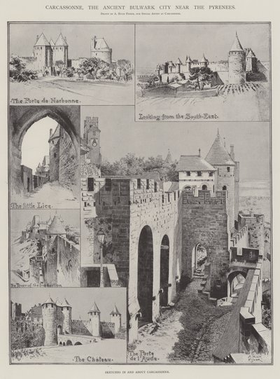 Carcassonne, the Ancient Bulwark City near the Pyrenees by Alfred Hugh Fisher