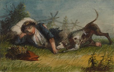 Beggar Boy and His Dog by Alfred Jacob Miller