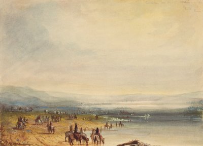Caravan on Platte River, c.1837 by Alfred Jacob Miller