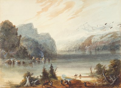 Chain Lake in the Rocky Mountains, c.1837 by Alfred Jacob Miller