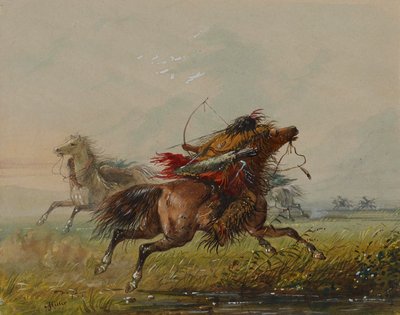 Dodging an Arrow (Crow) by Alfred Jacob Miller