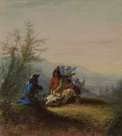 Group of a Mountaineer and Kansas Indian by Alfred Jacob Miller