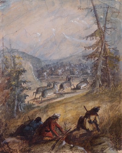 Hunting the Mountain Sheep by Alfred Jacob Miller