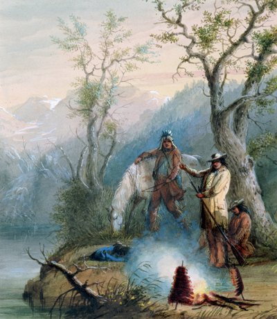 Roasting the Hump Rib, 1837 by Alfred Jacob Miller