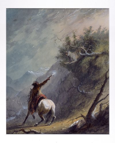 Shooting a Cougar by Alfred Jacob Miller