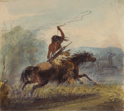Shoshone Female Throwing the Lasso by Alfred Jacob Miller