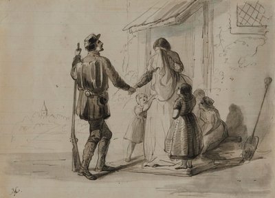 War. Going to Front by Alfred Jacob Miller