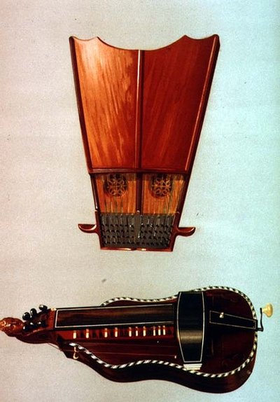 A bell harp and a hurdy gurdy, from 