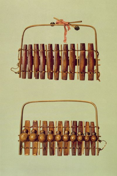 Marimba, front and back views, South African, from 