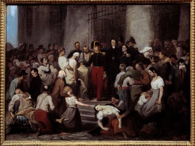 The Duke of Orleans Visiting the Sick of the Hotel Dieu During the Cholera Epidemic by Alfred Johannot