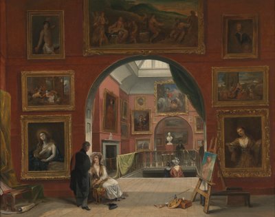 Interior of the British Institution (Old Master Exhibition, Summer 1832) by Alfred Joseph Woolmer