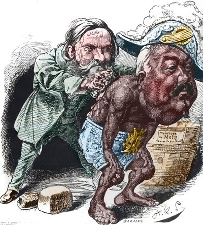 Clement Duvernois, a French politician, tried to clean up Francois Achille Bazaine by Alfred Le Petit