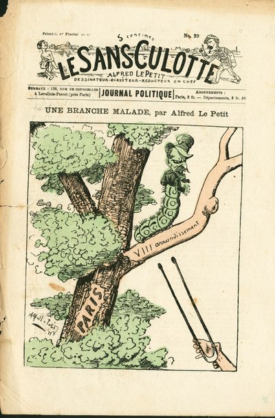 Cover of Le Sans-Panlotte, number 29, Satirical in colors by Alfred Le Petit