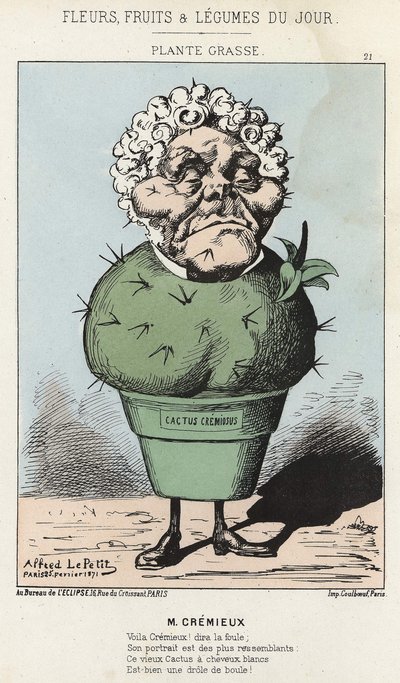 Grasse Plant: Cartoon on Adolphe Crémieux - ill. from 