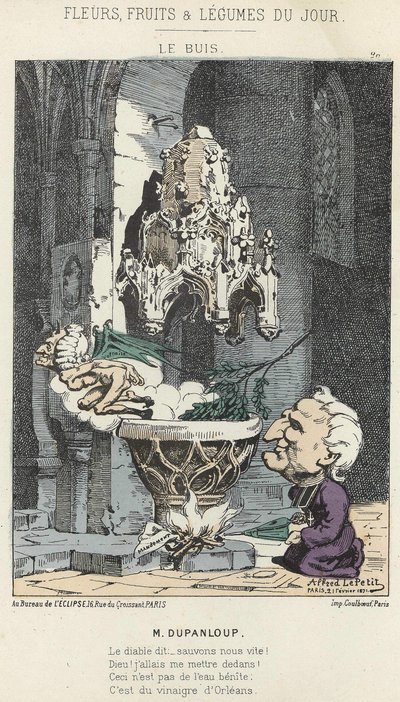Le Boxis: Cartoon on Dupanloup - Illustration from 21/02/1871 in 