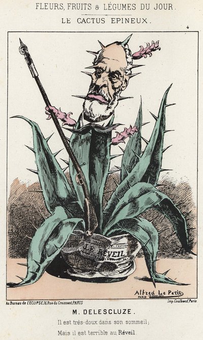 Le Cactus Spineux: Cartoon on Louis Charles Delescluze - ill. from 