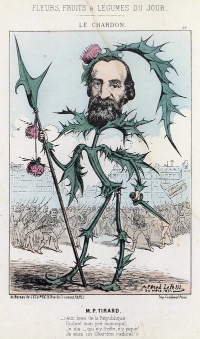 Le Thistle: caricature about P. Tirard - illustration from 30/03/1871 in 