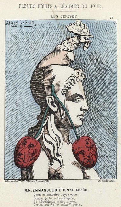 Les Cherry: caricature on MM Emmanuel and Etienne Arago - ill. of 11/03/1871 in 