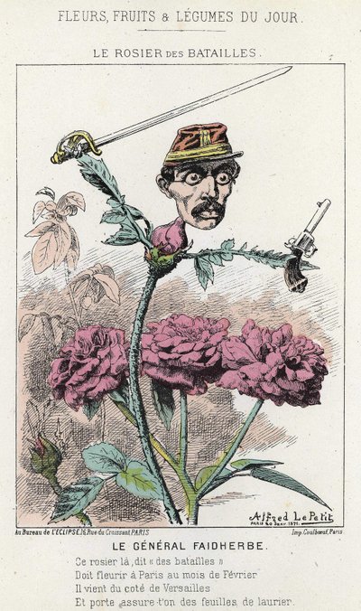 The Rosier des Battailles: cartoon about General Faidherbes - ill. from 20/01/1871 in 