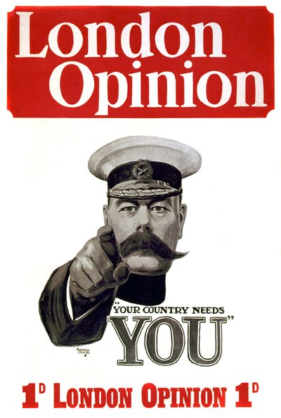First World War: Recruitment Poster for British Soldiers by Alfred Leete, 1914 by Alfred Leete
