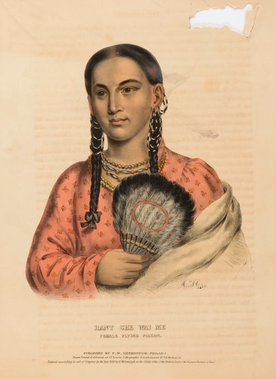 Rant Che Wai Me. Female Flying Pigeon, from History of the Indian Tribes of North America by Alfred M. Hoffy