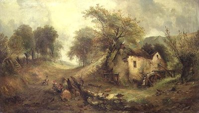 Children on a Path by a Mill by Alfred Montague