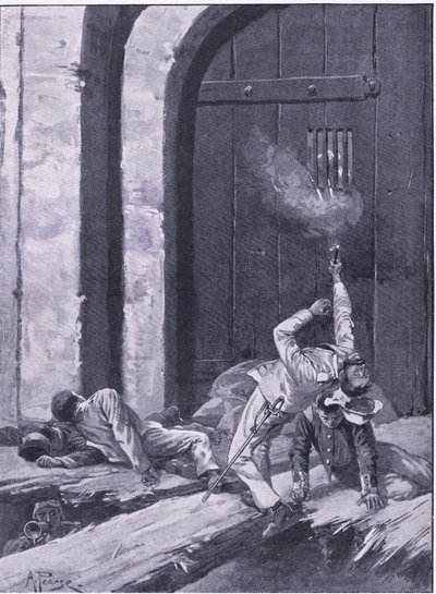 Delhi: Lieutenant Salkeld, Bengal Engineers blowing up the Kashmir Gate by Alfred Pearse