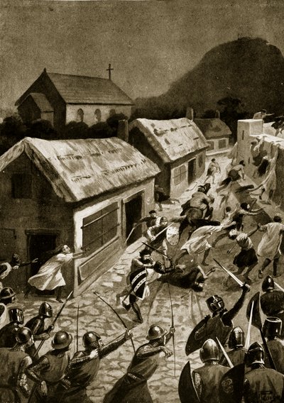 The Storming of Berwick by the Scots, November 1354, Illustration from 