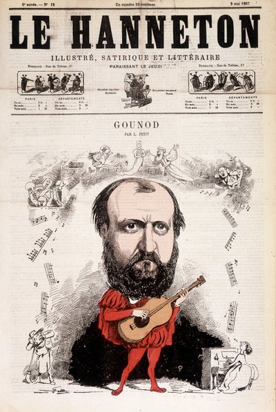 The May 1867 chabiner. Cartoon by Charles Gounod (1818 - 1893), French composer. by Alfred le Petit by Alfred Petit
