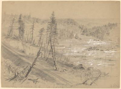 Railroad on the Dalles of the St. Louis by Alfred R. Waud