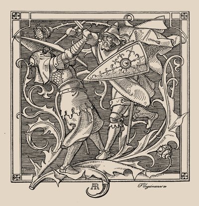 Die Nibelungen. Hagen of Troneck kills Iring by Alfred Rethel