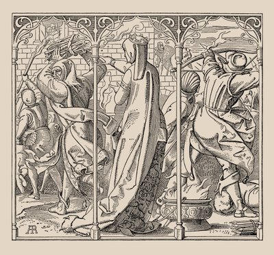 Die Nibelungen. How the Queen Gave Orders to Burn Down the Hall, 1840-1841 by Alfred Rethel