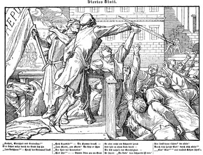Totentanz 1848: Death offers the sword of Justice by Alfred Rethel