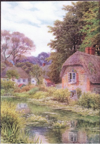 On the Avon at Lake, near Salisbury, from The Cottages and the Village Life of Rural England published by Dent & Sons Limited by Alfred Robert Quinton