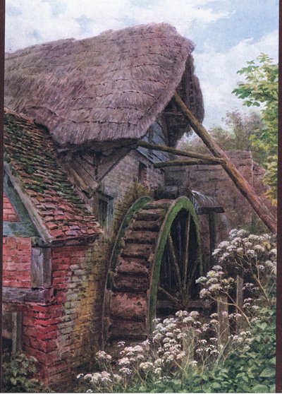 The Mill wheel, Elmley Castle, Worcester, from The Cottages and the Village Life of Rural England by Alfred Robert Quinton